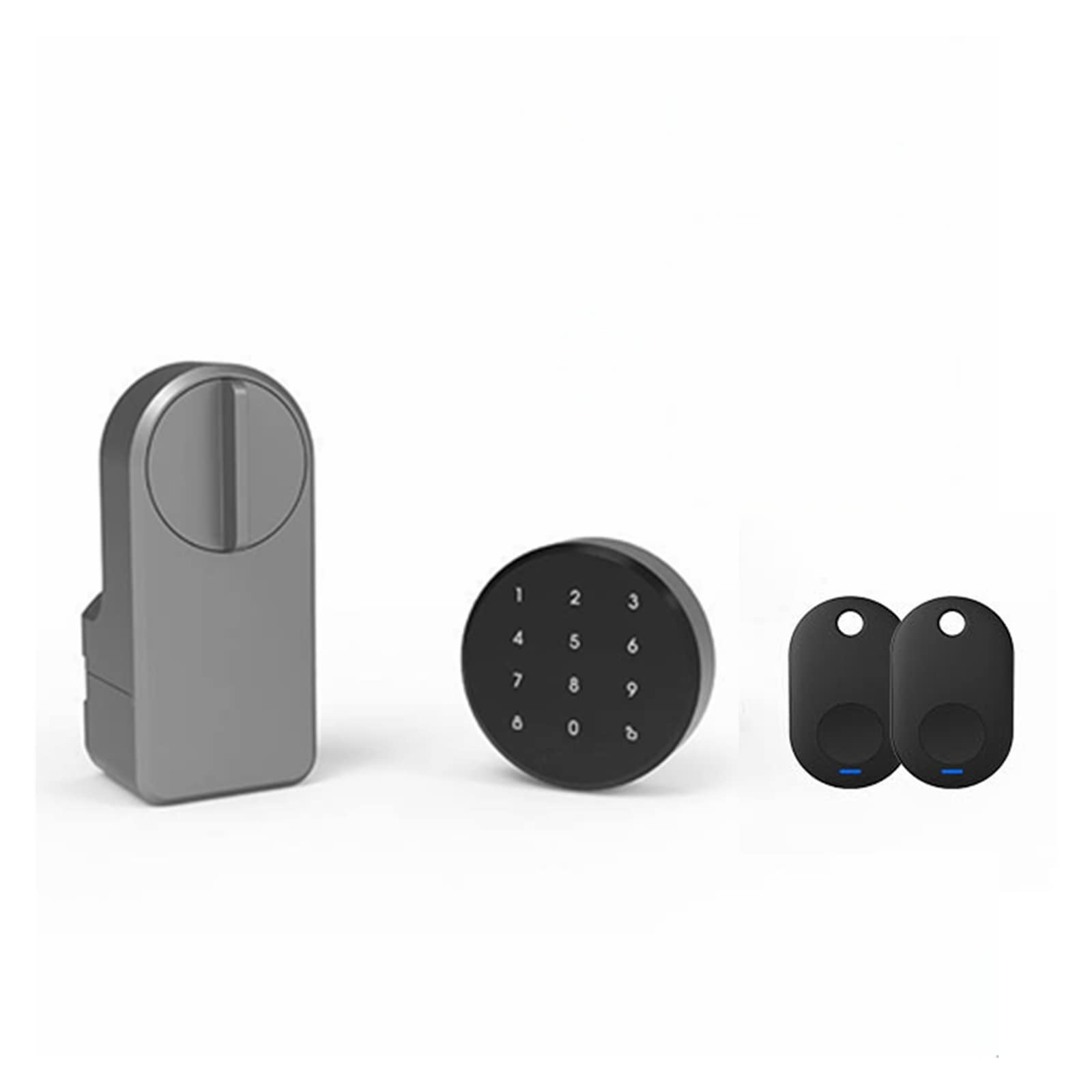 CVFRDD Smart Door Knob, Smart Door Lock Digital Password Bluetooth-compatible Intelligent Sticker Installation Tuya Electronic Keyless Entry Door Handle(Lock password 2key)
