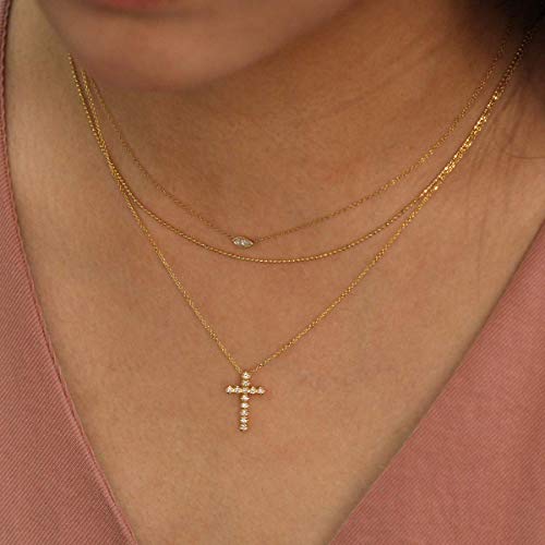 Diamond Necklace Diamond Cross Necklace 14K Solid Gold Diamond Necklace Minimalist Necklace Diamond Necklace Diamond Cross Necklace 14K Solid Gold Diamond Necklace Minimalist Necklace