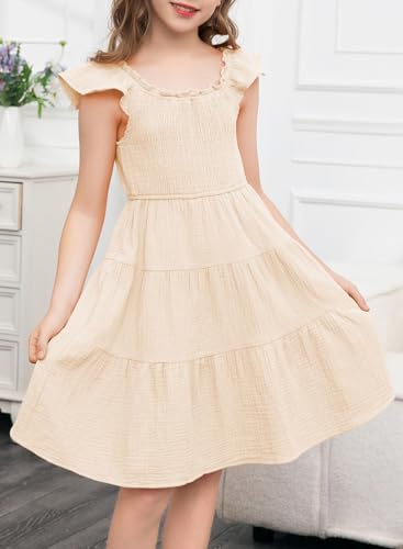 blibean Girls Summer Dresses Tween Cotton Sundress Size 6-15 Years Old4