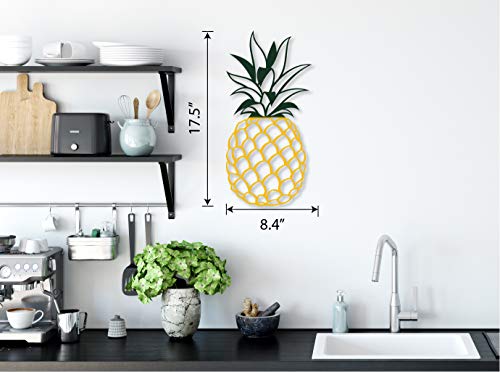 Apanda Metal Pineapple Wall Decor, Tropical Pineapple Art Wall Hanging Home Outdoor Decorations For Kitchen Bathroom Bedroom And Living Room (Yellow) #TOP1