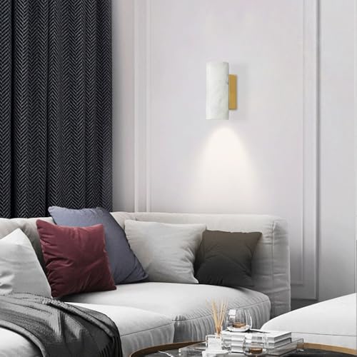 Lámpara de pared de mármol natural E27 para iluminar tu dormitorio con un estilo moderno blanco 6
