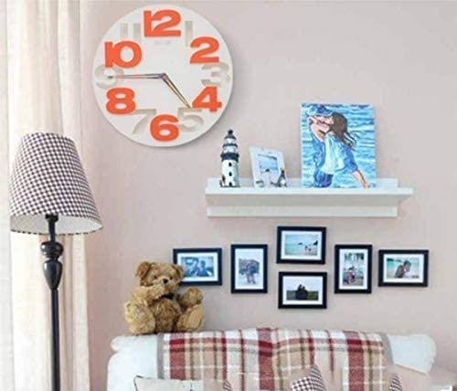 Horloge 3D stéréo noire XJBTBA grand format pendule murale bureau - 2