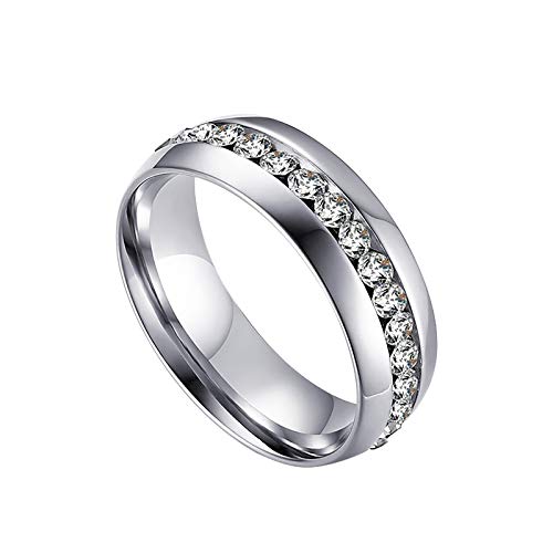 Wedding Ring Set Two Rings His Hers Couples Matching Rings Women's 2pc White Gold Filled Square CZ Wedding Engagement Ring Bridal Sets & Men's Titanium Wedding Band
