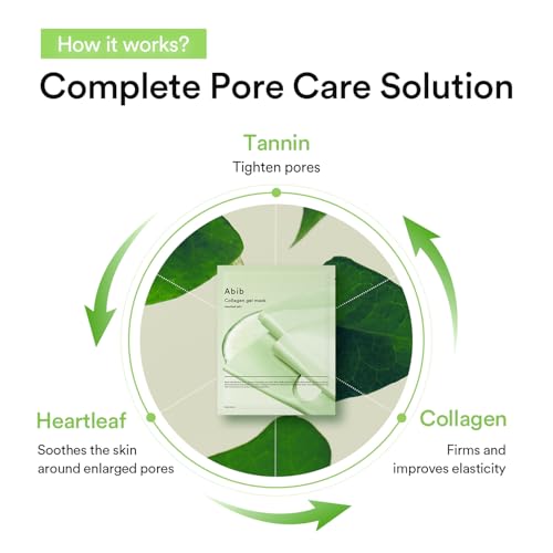 Abib Collagen Gel Mask Heartleaf Jelly 4'lü Maske | Kore Vegan Kolajeni, Soğutucu ve Yatıştırıcı Hyaluronik Asit Hidrojel Yüz Maskesi Cilt Bakımı