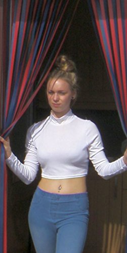 Holland Plastics Original Brand Rideau anti-insectes robuste - Largeur de 80 cm - Avec crochets de fixation à vis pour cadres de porte en bois - Rouge/bleu