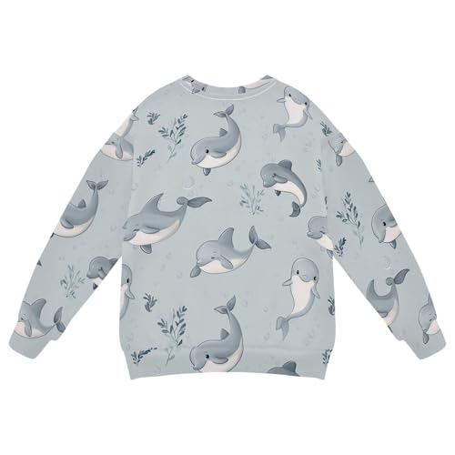 JUNZAN Cute Dolphin Silver Little Kids Sweatshirt Hoodie Long Sleeve Outerwear for Kids Camping 4T2