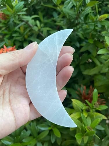 Platos de carga de selenita en forma de luna, pack triple miniatura 3