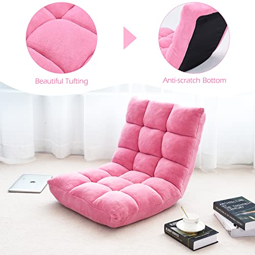 image for COSTWAY Floor Chair, Video Gaming Chairs with Back Support, Adjustable