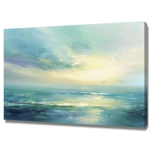 Tableau decoration murale premium WODJEM paysage marin encadré de salon