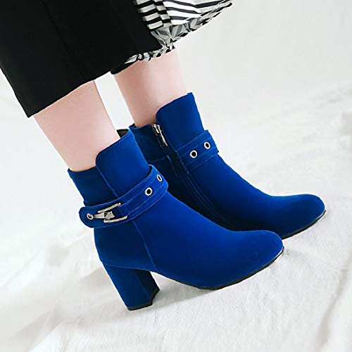 LUXMAX Donna Stivaletti Tacco Largo Alto Cerniera