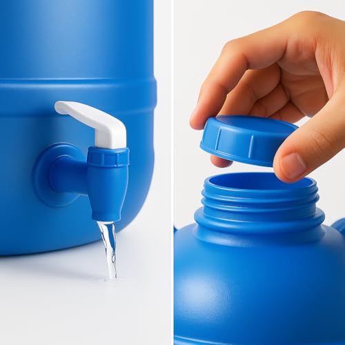 Image of Water Dispenser, 26 Litre, Plastic Container with Tap, Lid and Handles for Home, Kitchen, Office (30L-Blue)