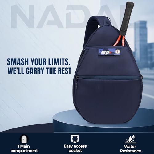 Image of WHACKK Ace 28L Pickleball Bag Lavender Blue | Badminton, Tennis & Pickleball Racket Bag with Shoe Pocket | Unisex Lightweight Backpack, Holds 6 Rackets (Navy)