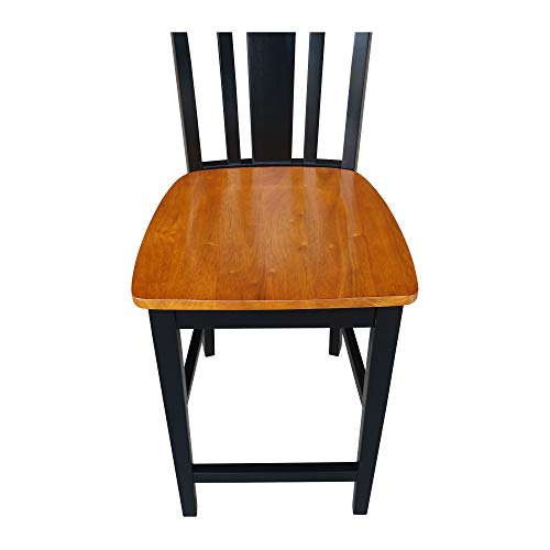 International Concepts San Remo Counter Height Stool, Black/Cherry, 24-Inch #TOP5