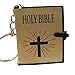 Produktbild uyhghjhb Mini Bibel Jesus Kreuz Schlüsselanhänger Bibel Anhänger Religiöser christlicher Schlüsselanhänger Dekor Geschenke, Legierung, goldfarben