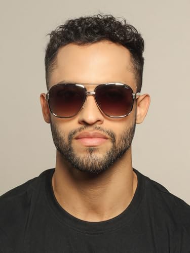 Image of IDEE Sunglasses| 100% UV Protected | Gradient | Full Rim | Pilot | Men | Large |Alloy Metal Frame | Gradient Polycarbonate Lens