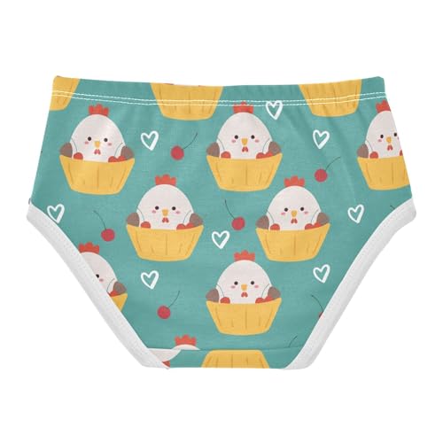 Wusikd Cartoon Chicken Girls' Underwear Cotton Cherry Girls Briefs Soft Toddler Underwear 4T2