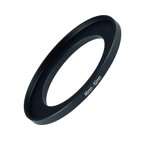 Image of 46mm to 62mm Step Up Ring Filter Adapter Black Metal Step up Adapter Rings Compatible with All Brand UV CPL ND Camera Lens Filter Step Down Ring (46mm-62mm)