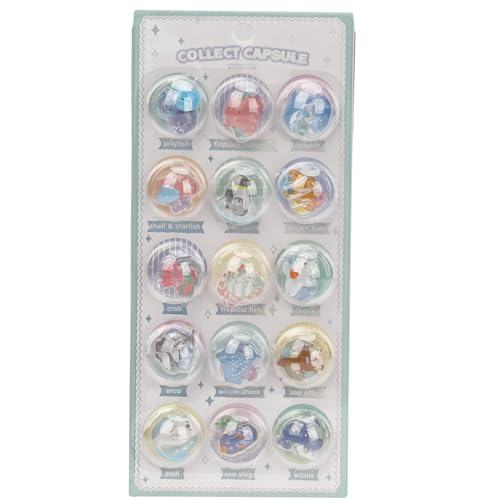 カプセルシール 3D 立体 浮き彫 DIY用 おしゃれ かわいい 励ましステッカー クリエイティブ 手帳デコレーション ノートパソコンやスマホケース飾り用 日記帳用 子供向け 女の子 可愛い 創造性 人気 プレゼント ギフト 手芸用品 (海)