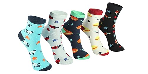 Image of Kids Boys Socks - Printed Cotton Kids Socks | Soft & Comfortable Sock for Boys | Durable Boy Sock for Everyday Wear- Pack of 5