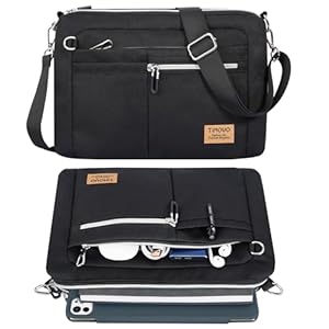 TiMOVO 9-11 Zoll Tablett-Tasche für iPad 10.9"/10.2", i Pad Air 11/Air 5./4. Gen. 10.9", Galaxy Tab A9+/A9 Plus 11", Anti-Diebstahl Design & Schulterriemen, Schwarz