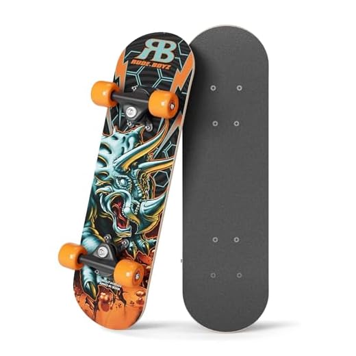 Kids Beginner Skateboard from Rude Boyz - Learn Skateboarding in Style - Mini Wooden Cruiser Board with Cool Graphics for Boys & Girls 3-5 Years - 17” Deck, 54mm Wheels, Lightweight - Safe & Durable