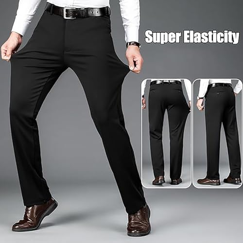 Calormas Mens Pants - Calormas Timeless Flex Mens Pants, Men's High Stretch Straight Fit Pants, Casual Suit Pant3