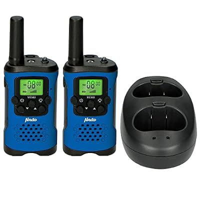 Alecto FR175BW Ensemble de Deux talkies-Walkies - Talki Walki avec portée jusqu'à 7 km - Talky Walky pour Les Enfants avec 8 canaux - Bleu/Noir