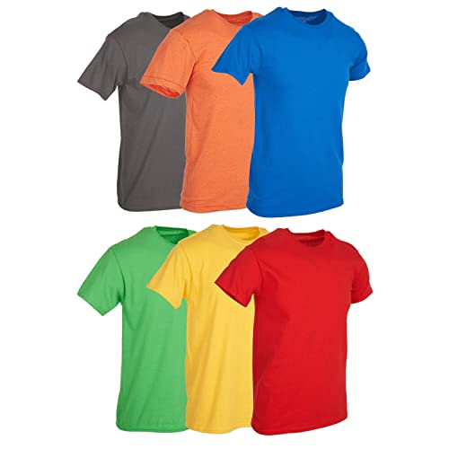 BILLIONHATS 6 Packs of Bulk Men's T-Shirts Eversoft Cotton Regular Fit Short Sleeve Crew Neck Lightweight T-Shirt Tees