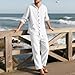 Men's Fashion Casual 2 Piece Solid Color Set, Hooded - Loose Fit Casual Button Shirts Long Pants Two-Piece Set (White,XL)