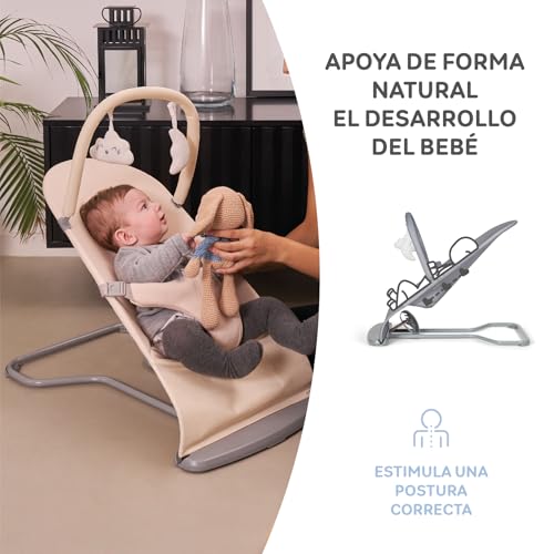 Miniatura 5 de Ms Babyworld Lullaby Hamaca Para Bebé 2 En 1 Mecedora Y Silla Reclinable Vaivén Natural Plegable Arco De Juegos Vibración Suave Para Recién Nacidos Hasta 9 Kg