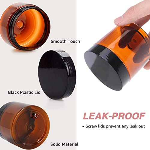 4 oz Plastic Containers with Lids 105pcs Amber Plastic Jars with Lids 4 Ounce Containers Travel Size Jars– Great for Lip Scrub, Body Butters, Cream, Slime, Craft Storage3