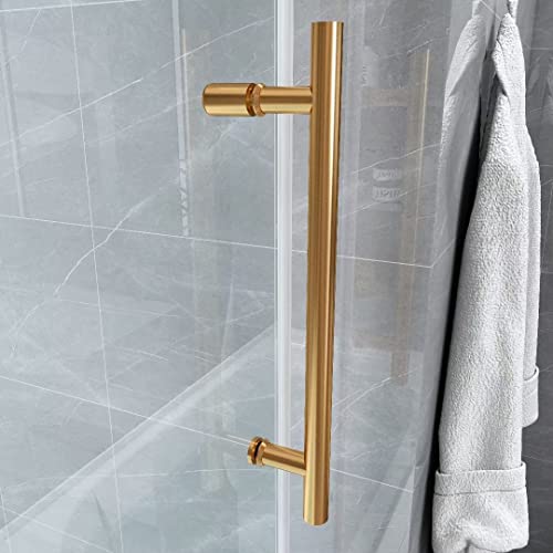Yinzanw 48 In. W X 76 In. H Sliding Frameless Shower Door With 3/8 In. (10 Mm) Clear Glass #TOP3