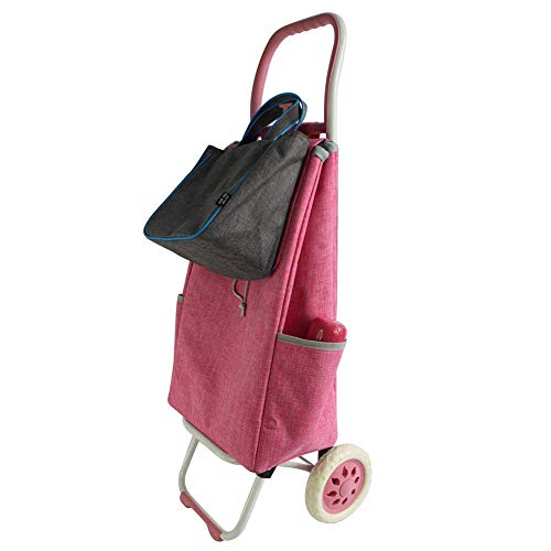 Alte Person Einkaufswagen ,Einkaufswagen Ladewagen Kleiner Einkaufswagen Tragbare Haushaltswagen Ältere Supermarkt Klappwagen Auto Gepäckwagen,Marineblau multifunktional – Bild 6