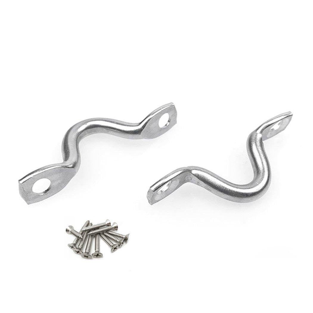 Seeraphee M4 304 Stainless Steel Pad Eye Strap For Boat Door Handle Pull Door Hardware Knob Handle Set 10Pcs With Screws