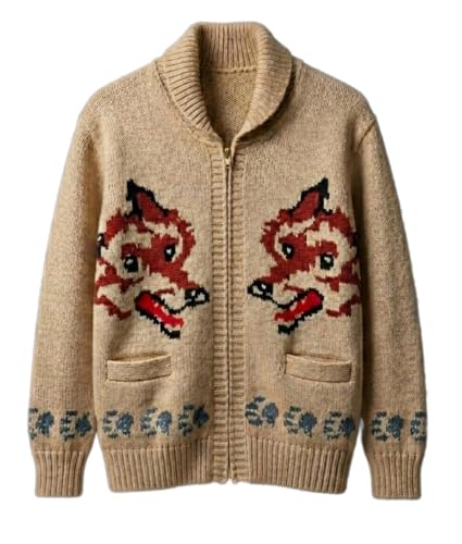Suéter de lobo unisex estilo canadiense con punto jacquard de invierno
