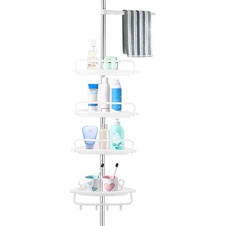 ZOLTA Teleskop Eckregal Bad - Höhenverstellbar 100-320cm Ohne Bohren