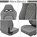 Universal Racing Seats Bucket Seats Adjustable Car Seats Reclinable Sport Seats PU Leather with Sliders 2 pcs (Gray, 36.8
