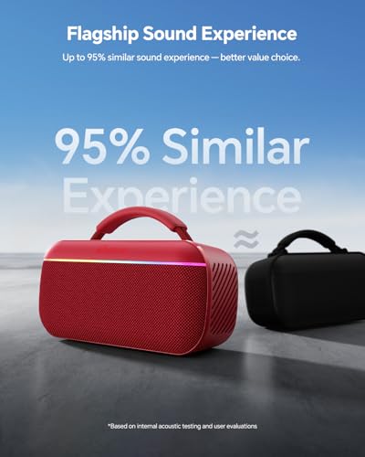 Image of dbsono Portable Bluetooth Speaker Wireless: 100W(Peak) SoundPulse 2.0 with BassBoost, Waterproof Loud Party Speakers, Unlimited Pairing, TWS for Outdoor /Indoor, Beach Vacation Essential, Red