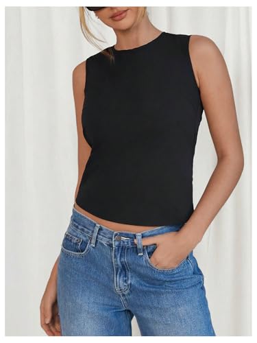 Floerns Women's Cute Crew Neck Sleeveless Tank Top Bow Tie Back Blouse Tops4