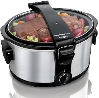 Hamilton Beach Stay or Go Portable 7-Quart Slow Cooker with Lid Lock