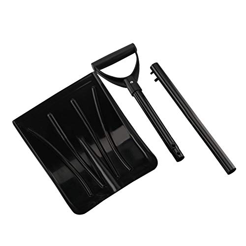 Snow Shovel Metal, Snow Shovel Metal Blade Fiberglass Handle, Winter Telescopic Snow Shovel Multifunctional Portable Snow Shovel, Great to Clear Snow, Tidy Up The Courtyard (Black)