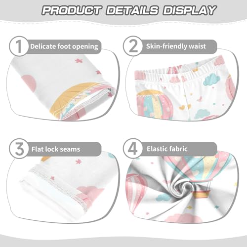 Cute Hot Air Balloons Girls' Leggings Toddler Doodles Kids Yoga Pants Dance Active Tights 4T3