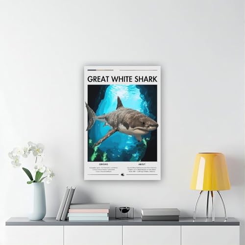 Poster requin pour habiller un mur vide de chambre ou de bureau 61x91 cm - 6