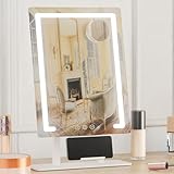 PRIDEMII（プライドミー）ハリウッドミラー プリンセスコレクション 薄型・ポール格納でスリム形状 バッテリー内蔵 簡単タッチ操作 自動消灯 無段階調整 3色LED 卓上 ミラー 女優ミラー 化粧鏡 大型