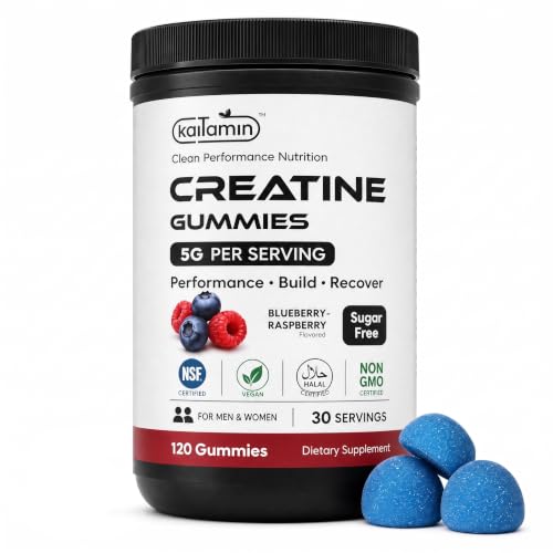 Kaitamin blueberry and raspberry creatine gummies — Eurofins-verified 5g dose in four gummies