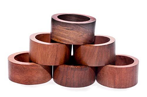 Nirman Handmade Wood Napkin Ring Set With 6 Napkin Rings - Artisan Crafted In India #TOP2