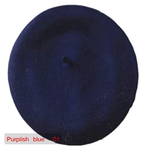 Amazing KissÂ® New Women Lady Girls Chic Warm Wool Mix French Artist Style Beret Beanie Hat Cap (Purplish Blue 01)