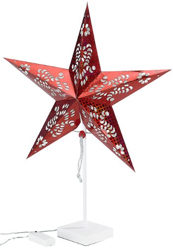 Lunartec Tischleuchte Weihnachten: Deko-Tischleuchte in Sternform, rot...