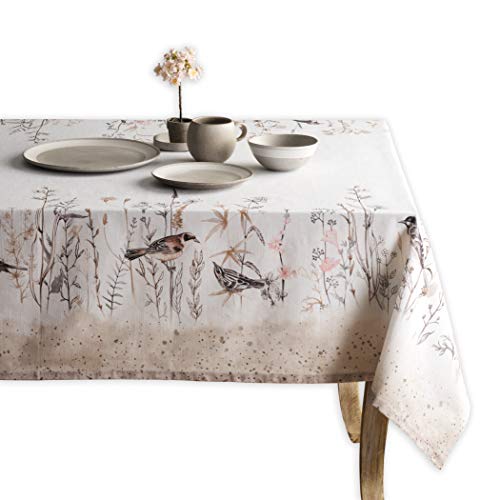 Maison d Hermine Meadow Florals 100% Cotton Tablecloth - Perfect for Everyday Use or Special Occasions