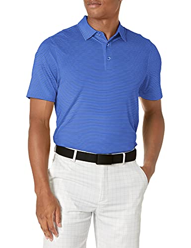 Cutter & Buck Men's Moisture Wicking UPF Drytec Forge Pencil Stripe Polo Shirt, Chelan, Medium